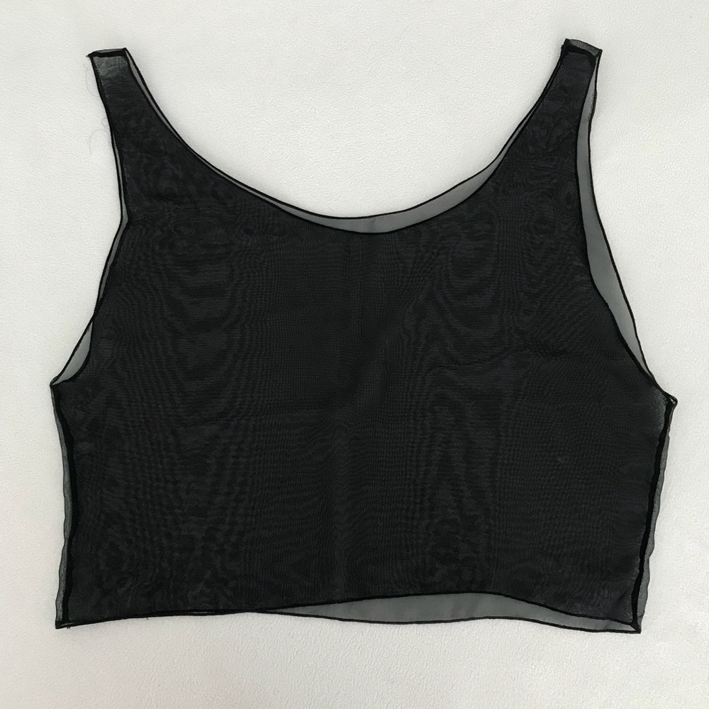 Vintage Sheer Black Cropped Top
